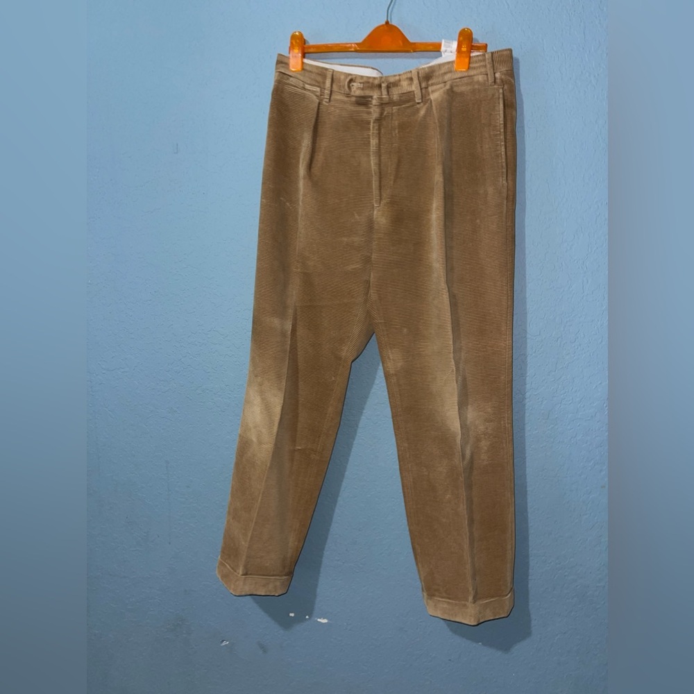 KHAKI CORDUROY EDWARD TROUSERS